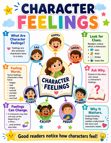 Character Feelings I Elementary School I Infographic