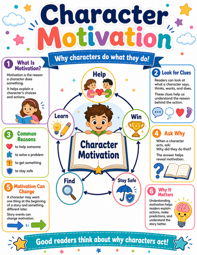 Character Motivation I Elementary School I Infographic
