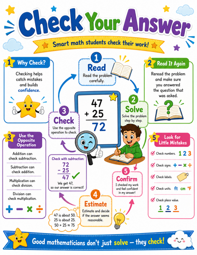 Check Your Answer I Elementary School I Infographic