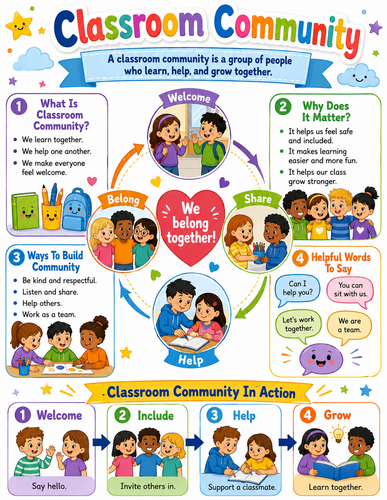 Classroom community I Elementary School I Infographic