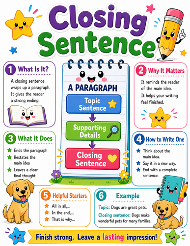 Closing Sentence I Elementary School I Infographic