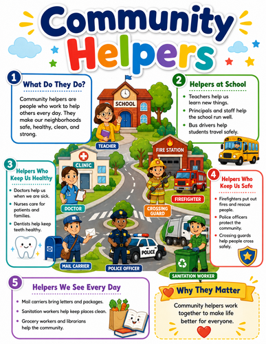 Community Helpers I Elementary School I Infographic