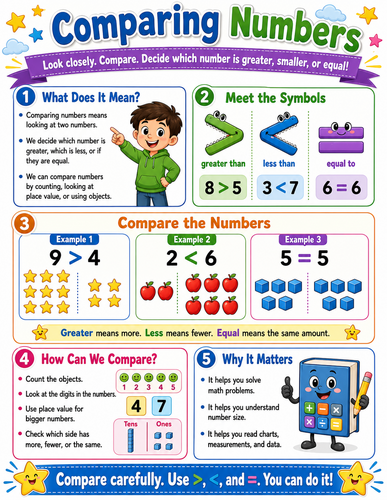 Comparing Numbers I Elementary School I Infographic