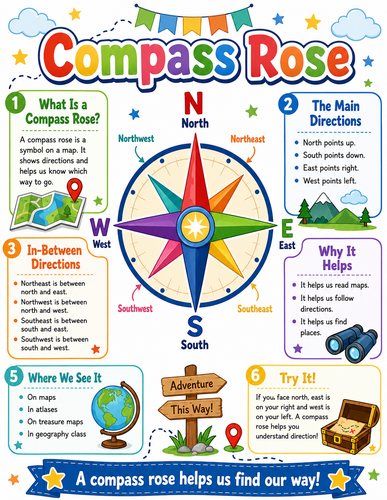 Compass Rose I Elementary School I Infographic