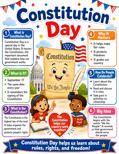 Constitution Day I Elementary School I Infographic