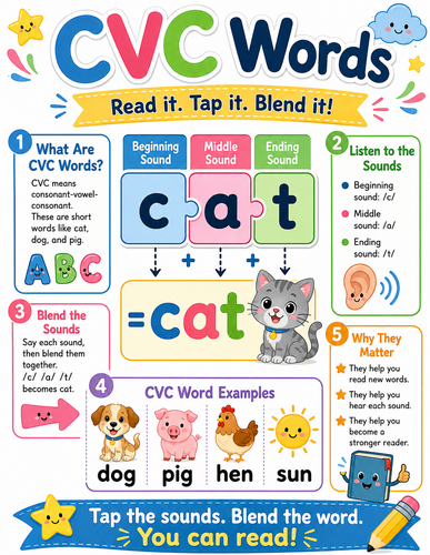 CVC Words I Elementary School I Infographic