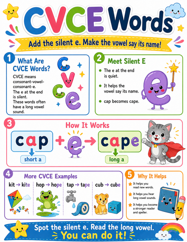 CVCE Words I Elementary School I Infographic
