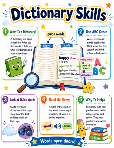 Dictionary Skills I Elementary School I Infographic
