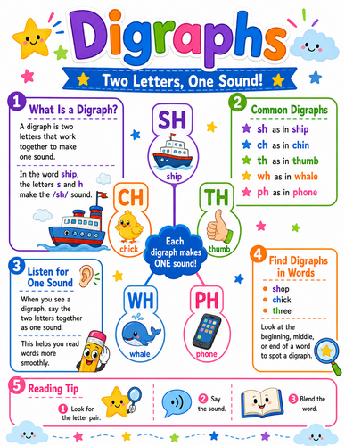 Digraphs I Elementary School I Infographic