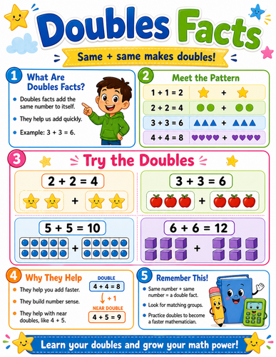 Double Facts I Elementary School I Infographic