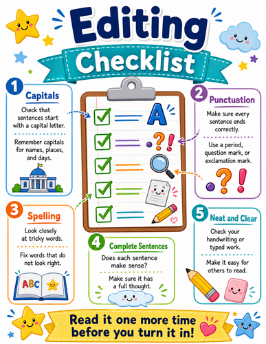 Editing Checklist I Elementary School I Infographic