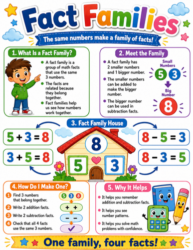 Fact Families I Elementary School I Infographic