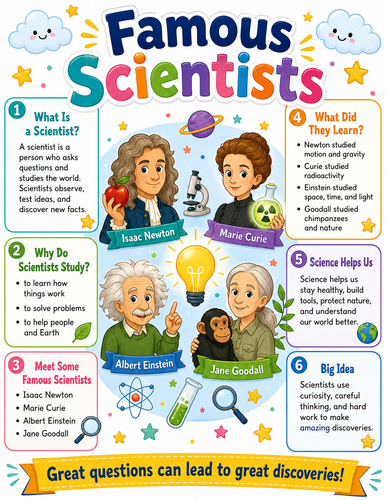 Famous Scientists I Elementary School I Infographic