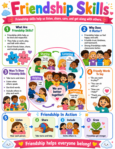 Friendship Skills I Elementary School I Infographic