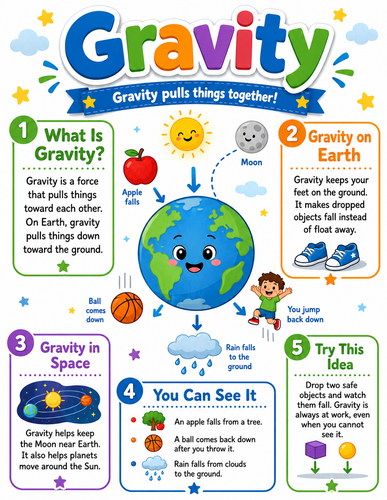 Gravity I Elementary School I Infographic