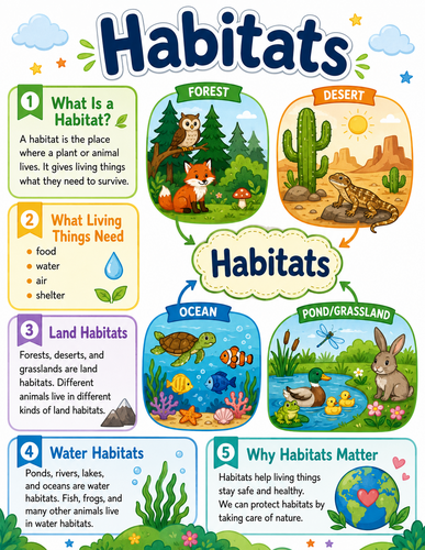 Habitats I Elementary School I Infographic