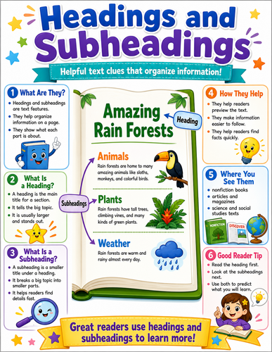 Headings and Subheadings I Elementary School I Infographic