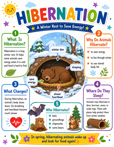 Hibernation I Elementary School I Infographic
