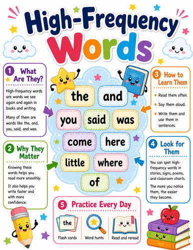 High-Frequency Words I Elementary School I Infographic