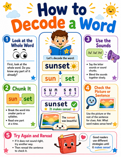 How to Decode a Word I Elementary School I Infographic