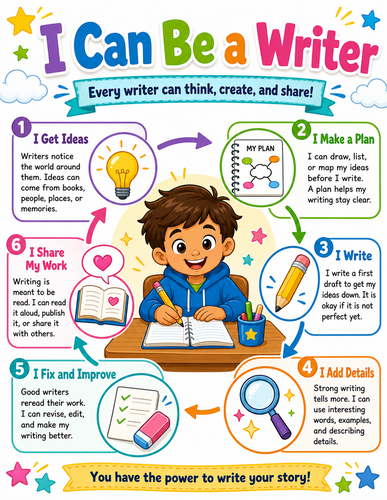I can be a Writer I Elementary School I Infographic