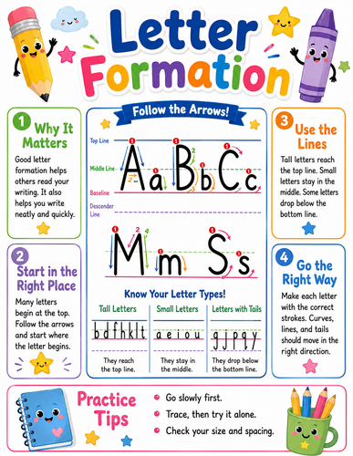 Letter Formation I Elementary School I Infographic