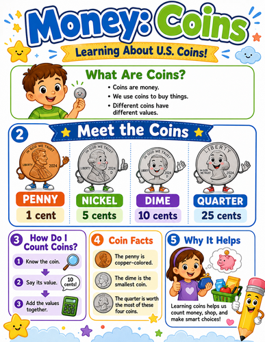 Money - Coins I Elementary School I Infographic
