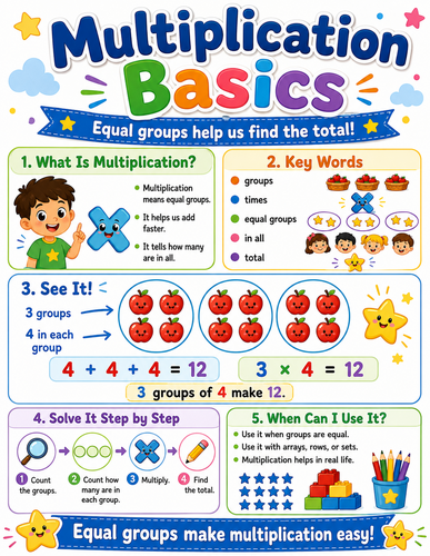 Multiplication Basics I Elementary School I Infographic