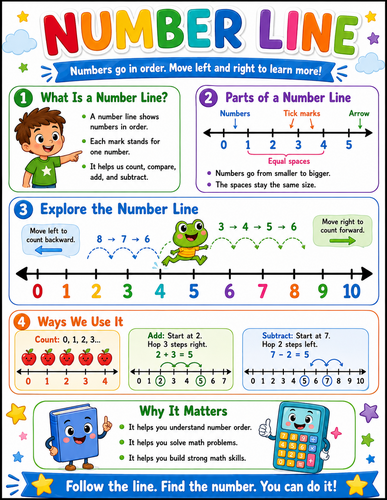 Number Line I Elementary School I Infographic