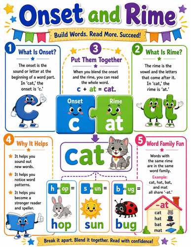 Onset and Rime I Elementary School I Infographic
