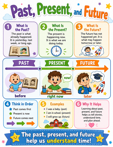 Past, Present, and Future I Elementary School I Infographic