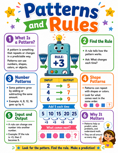 Patterns and Rules I Elementary School I Infographic