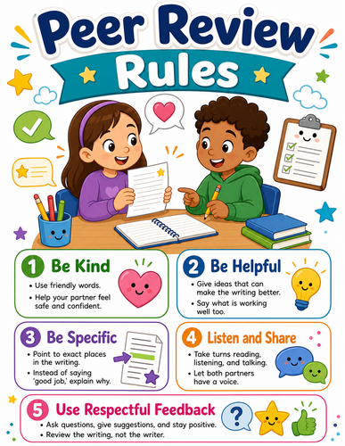 Peer Review Rules I Elementary School I Infographic