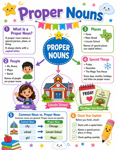 Proper Nouns I Elementary School I Infographic