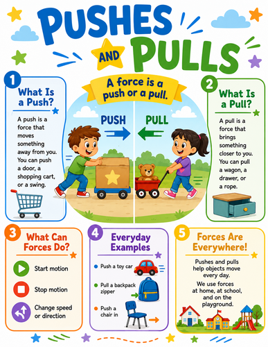 Pushes and Pulls I Elementary School I Infographic