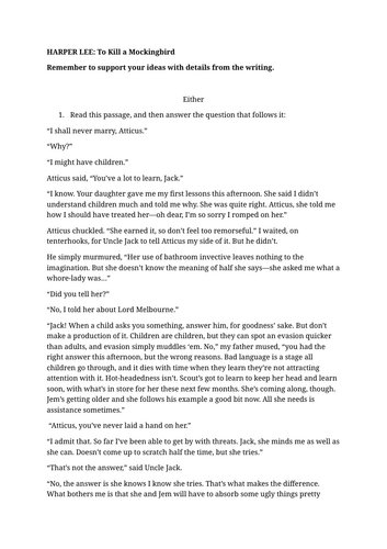 To Kill A Mockingbird Full Scheme