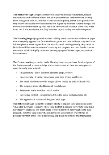 Media Studies Unit 3 Coursework Resources