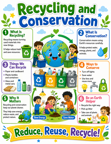 Recycling and Conservation I Elementary School I Infographic
