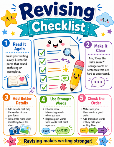 Revising Checklist I Elementary School I Infographic