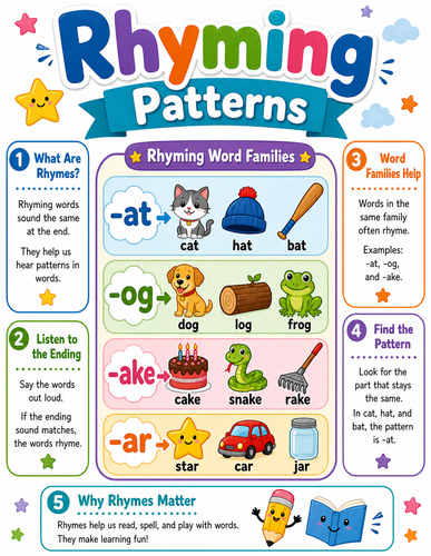 Rhyming Patterns I Elementary School I Infographic