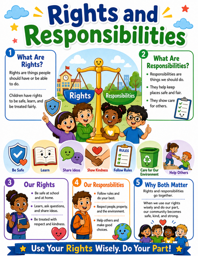 Rights and Responsibilities I Elementary School I Infographic