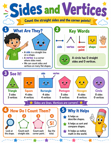 Sides and Vertices I Elementary School I Infographic