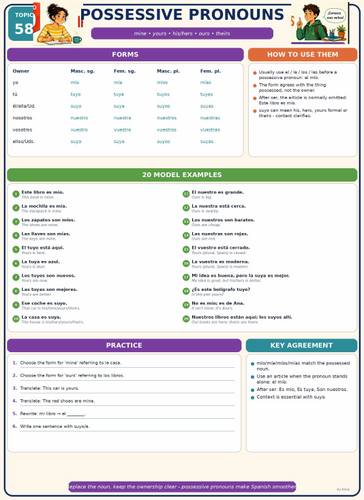 SPANISH POSSESIVE PRONOUNS