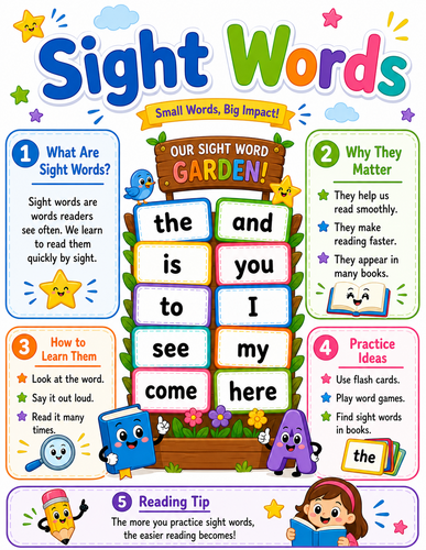Sight Words I Elementary School I Infographic