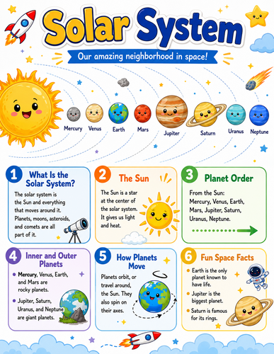 Solar System I Elementary School I Infographic