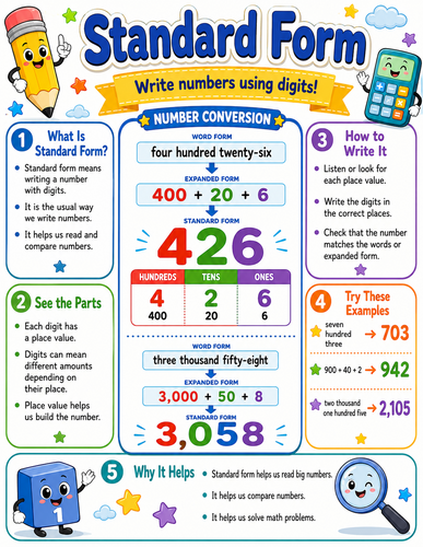 Standard Form I Elementary School I Infographic