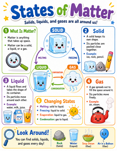 States of Matter I Elementary School I Infographic