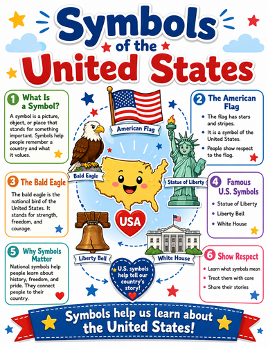 Symbols of the United States I Elementary School I Infographic