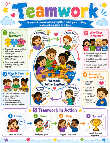 Teamwork I Elementary School I Infographic