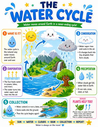 The Water Cycle I Elementary School I Infographic